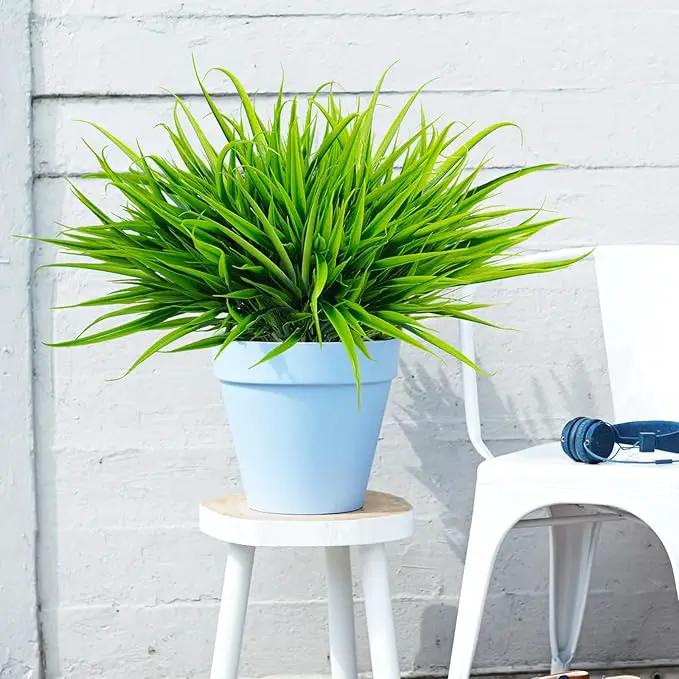 Uieke 28 Bundles Artificial Outdoor Plants UV Resistant Fake Grass Plants Faux Plastic Plants Greenery Shrubs for Home Garden Pathway Window Box Front Porch Spring Summer Decor, Green by GreenHaven Gardens