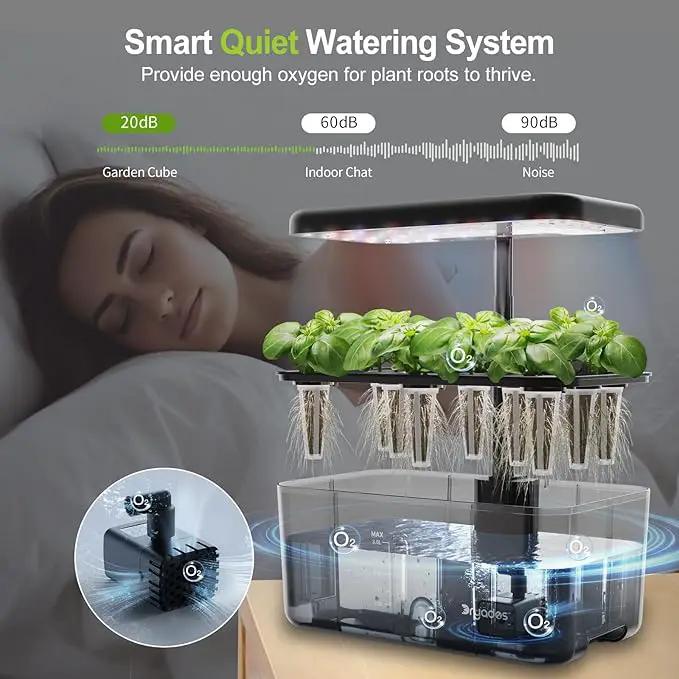 Hydroponics Growing System Indoor Garden, 8 Pods Indoor Herb Garden Kit Countertop with LED Grow Light Quiet Smart Water Pump for Home Kitchen Office, Gift Ideas for Women Men by GreenHaven Gardens