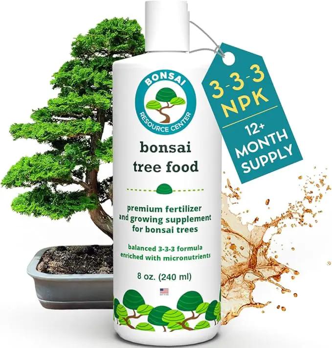 Bonsai Tree Food | Premium, Gentle Liquid Fertilizer for Healthy Growth, Strong Stems and Beautiful Blooms | 3-3-3 Balanced NPK Concentrate | Made in USA | 8 oz (240 ml) by GreenHaven Gardens