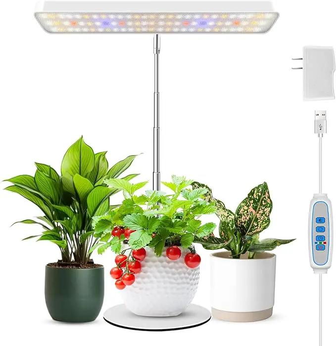 Wiaxulay Grow Light, 78 LED Plant Light for Indoor Plants, Full Spectrum Desktop Growing Lamp with Auto Timer 6/12/16 Hrs, 3 Lighting Modes, 5 Dimmable Levels, Height Adjustable 7.8"-26", 1 Pack by GreenHaven Gardens