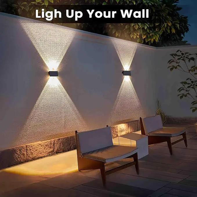 Fence Lights Solar Powered, 12-Pack Solar Fence Lights Up/Down Flexible Buttons, IP67 Waterproof for Outdoor, 120LM Bright, Auto Dusk to Dawn for Wall/Stairs/Yard/Railing/Deck/Pathway (Warm White) by GreenHaven Gardens