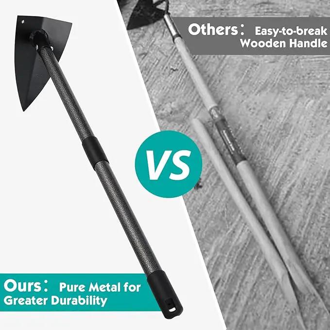 Hoe Garden Tool,Triangle Gardening Hoe with Sharp Blade for Digging,Weeding,Cutting and Loosing Soil,60 Inch Adjustable Length Metal Handle… by GreenHaven Gardens