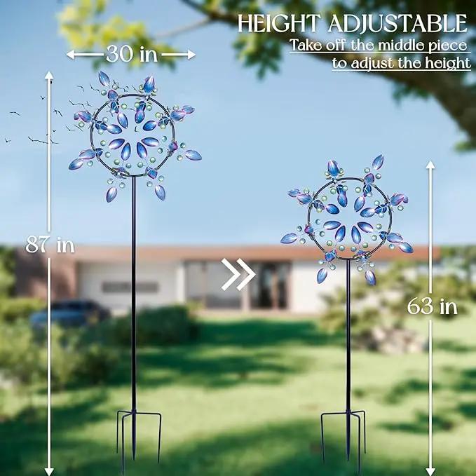 Peacock Wind Spinners Outdoor, Garden Spinners Metal Large 87 inches, Wind Sculptures for Yard Decor(87 x 30 Inches) by GreenHaven Gardens