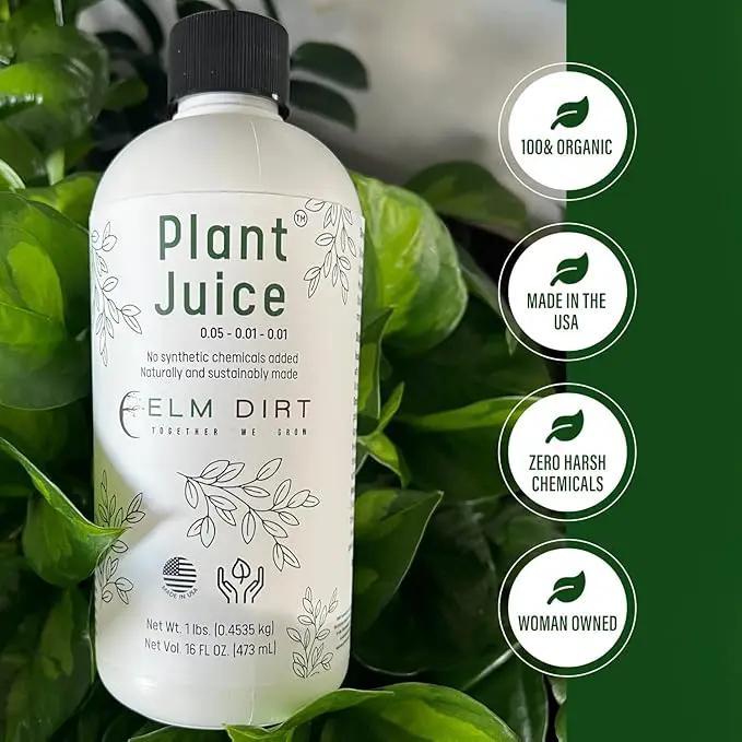 Elm Dirt Plant Juice Organic Fertilizer for All Plants - Indoor or Outdoor (1 Bottle) by GreenHaven Gardens