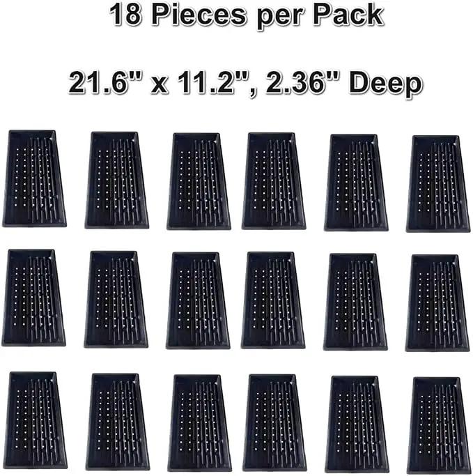 18Pcs 1020 Nursery Trays 10×20 Seedling Tray with Water Drainage Holes for Seeds Germination and Nursery 2.55" Deep (with Holes) by GreenHaven Gardens