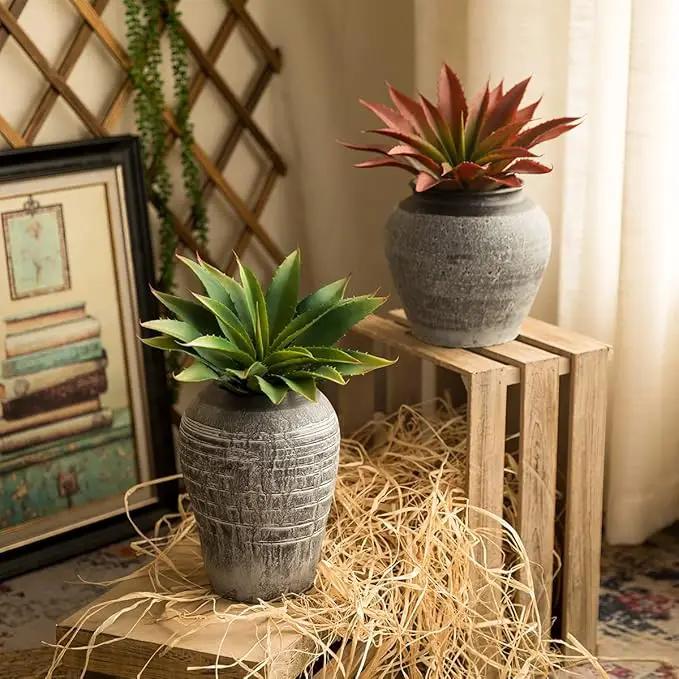 Veryhome Succulents Plants Artificial Aloe Plant, 12.5Inch Large Faux Succulents Unpotted, Premium Crafting DIY Greenery Decor for Indoor & Outdoor(4Pcs-Green) by GreenHaven Gardens