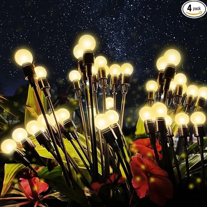 Solar Lights for Outside,4Pack 10Led Swaying Solar Garden Lights, Firefly Lights with Highly Flexible Copper Wires, Sway by Wind, Solar Lights Outdoor Waterproof with 2modes for Yard Patio Path Lawn by GreenHaven Gardens