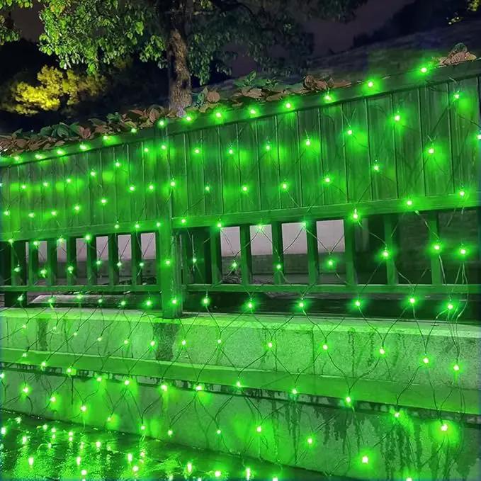 Pooqla 14.8x4.9 Ft Net Lights, 300 LED Christmas Outdoor Green Lights With 8 Modes, Connectable Waterproof Mesh String Fairy for Bushes Tree Garden Halloween Decor by GreenHaven Gardens