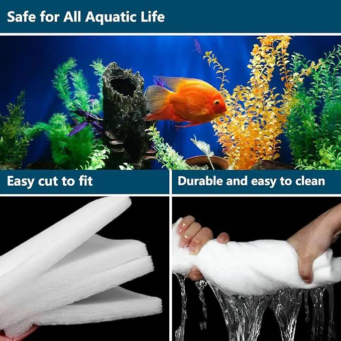 White Koi Pond Filter Pad Fine Bulk - Cut to Fit - Durable Fish Pond Filter Media - Water Garden Aquariums Filter Material - 39.6" (3.3 ft) x 8" x 3/5" - 4/5" Thickness - 2 Pack by GreenHaven Gardens