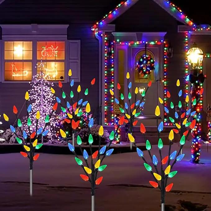 Upgraded 6 Packs 120 LED C6 Solar Christmas Lights, Outdoor Christmas Decorations Yard Lights, 8 Modes Waterproof Christmas Pathway Lights for Christmas Decorations Outdoor Yard Patio Cemetery Grave by GreenHaven Gardens