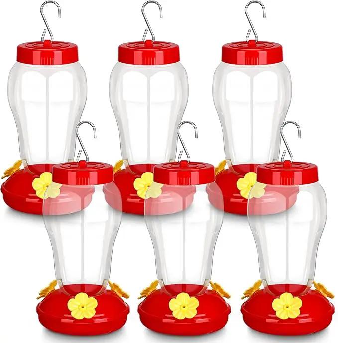 6 Pcs Hummingbird Feeder with Hanging Wires for Outdoor Hanging 16 oz Plastic Hummingbird Feeders Bird Feeder for Outside Wild Bird Feeder with 5 Feeding Ports for Home Garden Yard, Easy Filling by GreenHaven Gardens