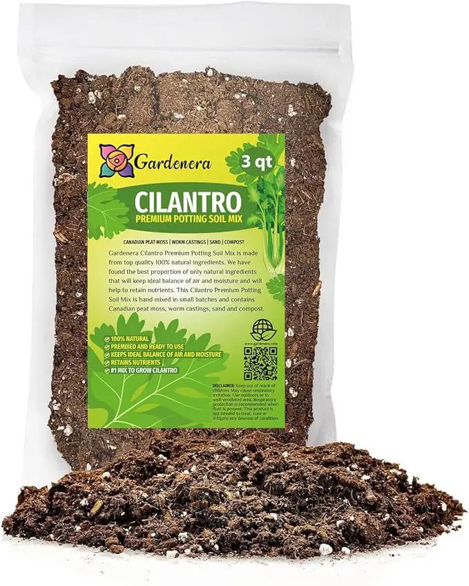Cilantro Plant Potting Soil - Enhance Flavor and Health with Professional Grade Nutrient-Rich Mix - 3 Quart by GreenHaven Gardens
