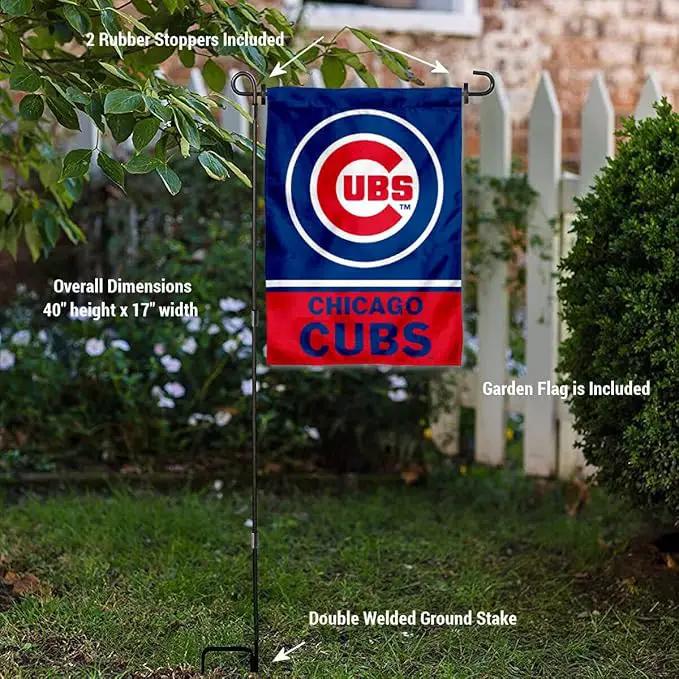 WinCraft Chicago Baseball Garden Flag with Stand Holder by GreenHaven Gardens