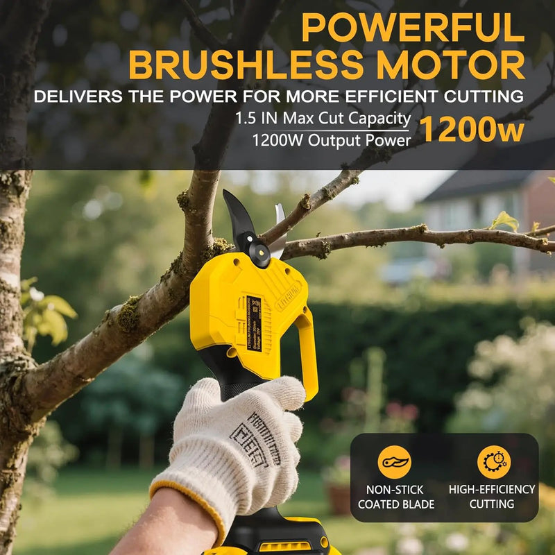 Electric Pruning Shears for DeWalt 20V Max Battery, Brushless Cordless Branch Cutter Pruner with 1.5 inch Cut Capacity for Tree trimming, Shrubs, Gardening (Tool Only) by GreenHaven Gardens