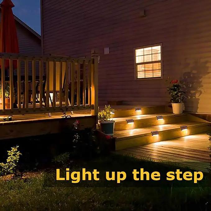 Solar Deck Lights Outdoor, 16 Pack Solar Step Lights LED Waterproof Patio Decor Solar Lights for Outside Railing, Stairs, Fence, Post, Yard and Driveway, Warm White by GreenHaven Gardens