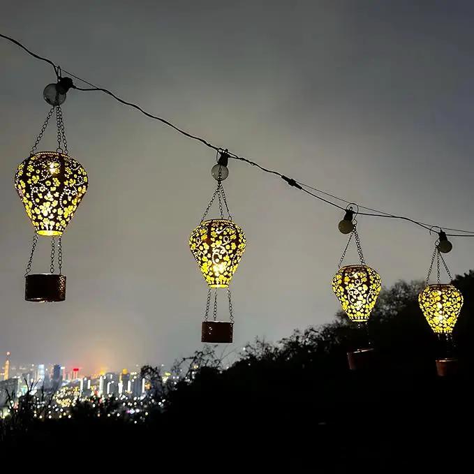 4-Pack Bee Decor Hot Air Balloon Solar Lantern – Outdoor Decorative Hanging Light for Garden Yard Patio Porch Lawn and Pathway – Unique Housewarming, Birthday Gift for Women Mom Grandma by GreenHaven Gardens