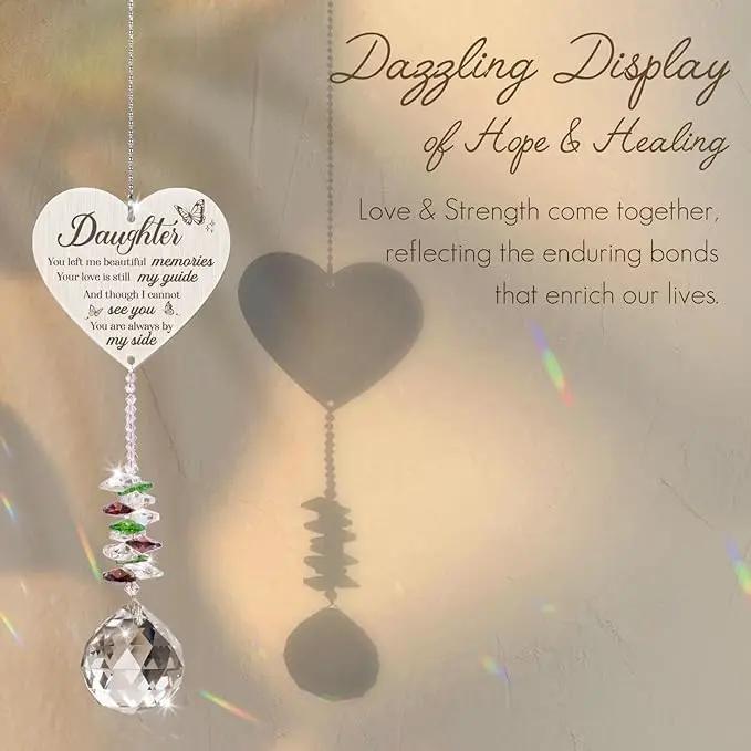 Daughter in Heaven Memorial Crystal Suncatcher, Memorial Gifts for Loss of Daughter, Loss of Daughter Sympathy Gifts, Bereavement Gifts for Loss of Daughter Rainbow Maker Hanging Decoration by GreenHaven Gardens