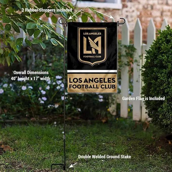 WinCraft Los Angeles Football Club Garden Flag with Stand Pole Holder by GreenHaven Gardens