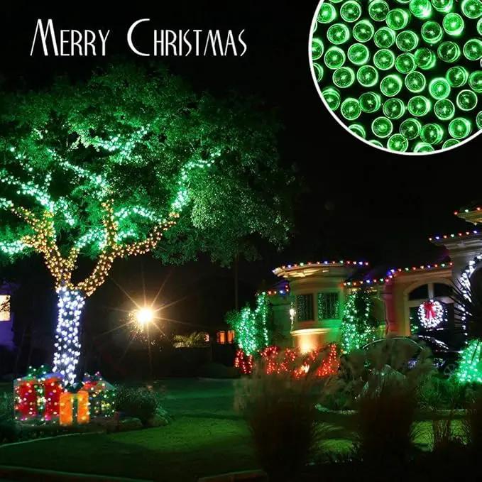 Toodour Solar Christmas Lights, 72ft 200 LED 8 Modes Green Christmas String Lights, Waterproof Solar Lights String for Garden, Patio, Fence, Holiday, Party, Balcony, Outdoor Christmas Decorations by GreenHaven Gardens