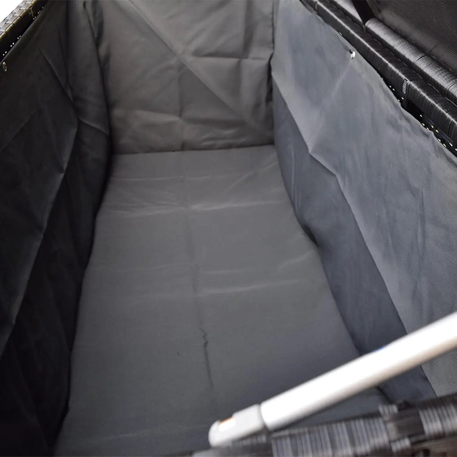 Oakland Living Dark Black Indoor and Outdoor Balcony Patio Deck Porch Pool 113 Gallon Wicker Storage Box Trunk Bin with Metal Frame by GreenHaven Gardens