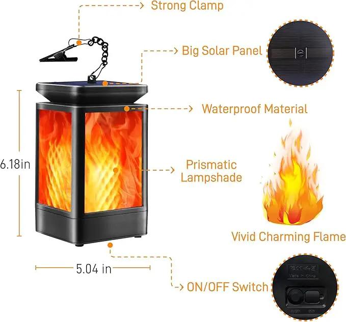 Solar Lanterns Outdoor Waterproof, 3 Modes Changing Flickering Flame Upgraded Solar Lights, Auto On/Off Solar Powered Hanging Lanterns for Patio, Yard, Garden Decor by GreenHaven Gardens