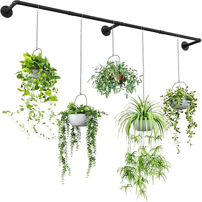 Bamworld Plant Hanger Indoor 70in Hanging Planters Rod Hanging Plant Holder for Window Plant Shelves Metal Rod，Pots Not Included by GreenHaven Gardens