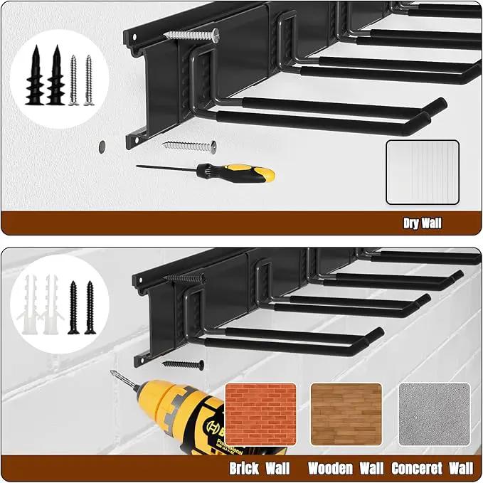 Garage Garden Tool Organizer Wall Mount, Heavy Duty Garage Tool Storage Rack 32 Inches, Max Load 220lb - Shovel, Rake, Folding Chair, Weed Eater Storage by GreenHaven Gardens