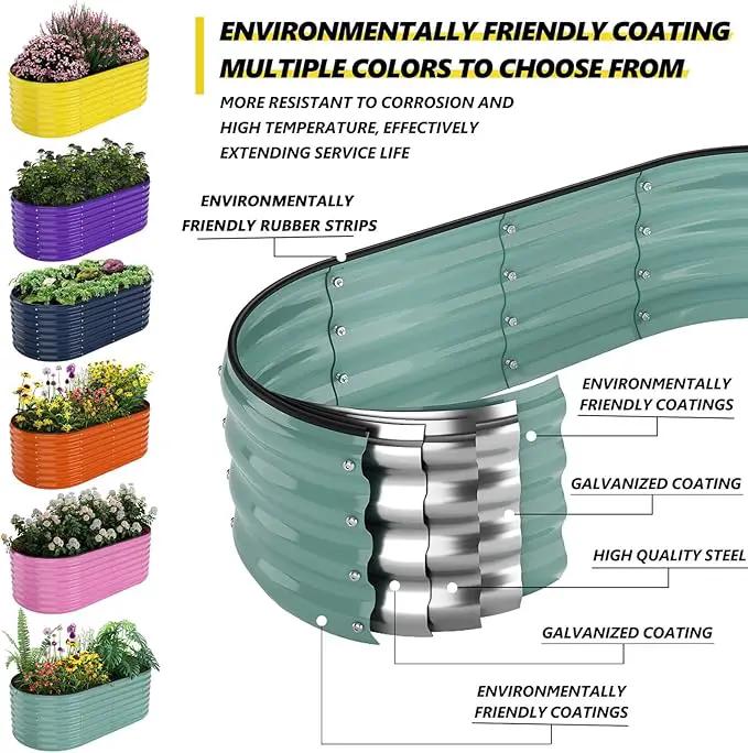 Galvanized Metal Planter Raised Garden Bed Kit for Gardening Outdoor，6x3x2ft Planter Grow Garden Box Raised Flower Bed，Long Vegetable Clearance Herb Raised Garden Beds for Container Gardening by GreenHaven Gardens