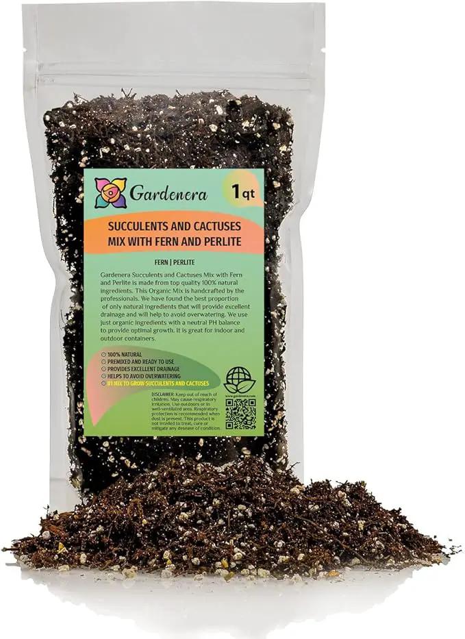 Fern + Perlite Soil Mix for Repotting and Planting Succulents and Cactuses - 1 Quart Bag by GreenHaven Gardens