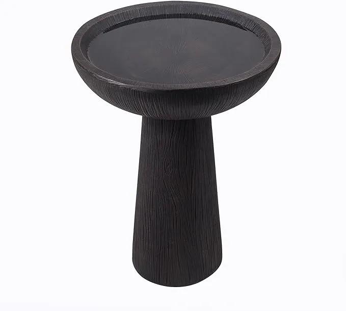 Bird Bath for Outdoor - 26'' Tall Resin Natural Wood Pattern Designt Birdbaths, Lightweight and Durable - Enhance Your Outside Garden with This Stunning Water Feature (Wood Grain) by GreenHaven Gardens
