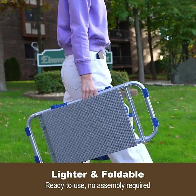 K5 Foldable Kneeler Seat - Heavy Duty (Detachable Cloud Kneeler Pad) - Garden Stool - 2 Large Tool Bags - Portable Bench for Indoor & Outdoor by GreenHaven Gardens