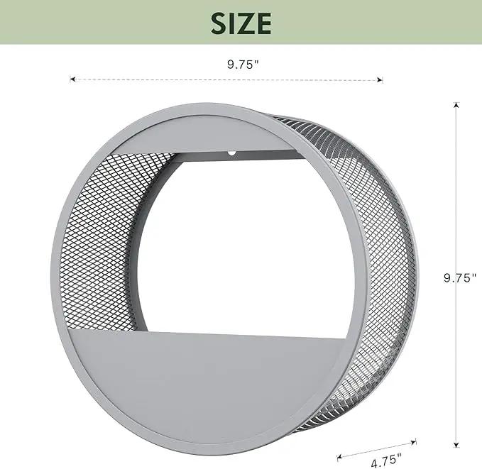 Grand patio Outdoor Circular LED Solar Hanging Wall Sconce Planter, with Dusk to Dawn Sensor Decor Wall Lighting for Garage Doorway Patio Yard, Cement Grey (S-Round) by GreenHaven Gardens