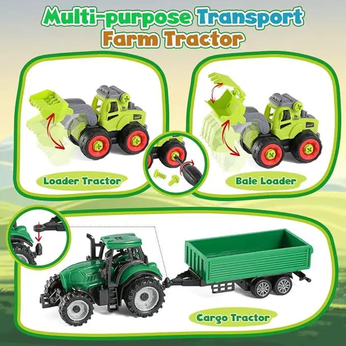 FRUSE Play Sand Farm Toys,Sensory Bins for Toddlers with 2.2lbs Sensory Play Sand,Farm Figures & Tractor Playset,Sandbox Toys for Kids 3 4 5 6 7 by GreenHaven Gardens