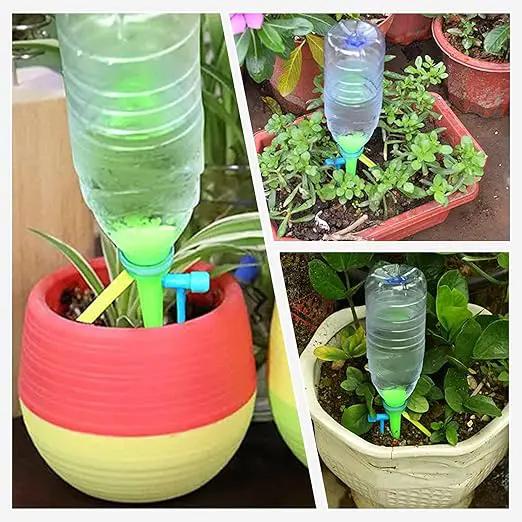 New Upgrade Plant Self Watering Spikes Devices, Plant Drip Irrigation System with Slow Release Control Valve Switch - Adjustable Watering Devices for Outdoor Indoor Garden Plants (16, Orange+Green)
