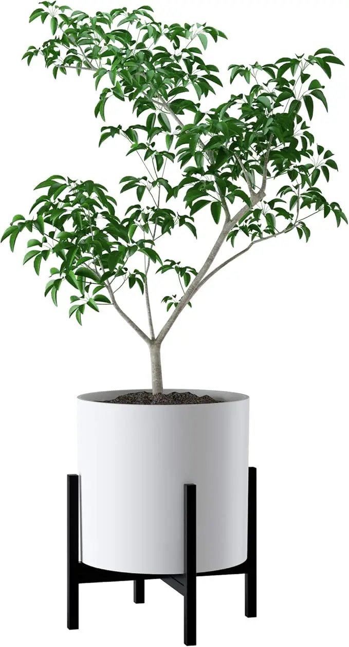 FaithLand Mid Century Plant Stand Indoor Outdoor(Plant Pot Not Included), Hold Up to 14 Inch Planter, Metal Planter Stand, Potted Plant Holder, Black - Fits Snake Plant - Upgraded Design by GreenHaven Gardens