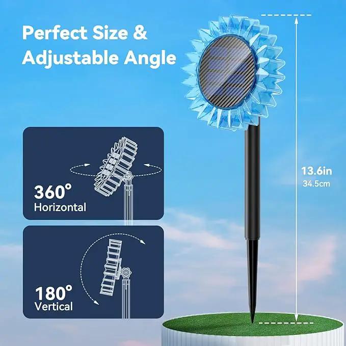 Solar Garden Lights - Upgraded Solar Sunflower Light, Ground/Wall 2-In-1, Solar Outdoor Lights Waterproof IP67,Garden Yard Patio Backyard Pathway Landscape Fence Wall Decoration, Warm White(6 Pack) by GreenHaven Gardens