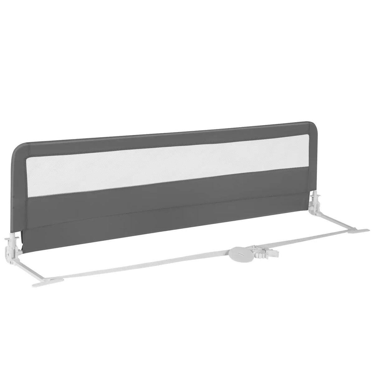 71 Inch Extra Long Swing Down Bed Guardrail with Safety Straps by DirectDeals