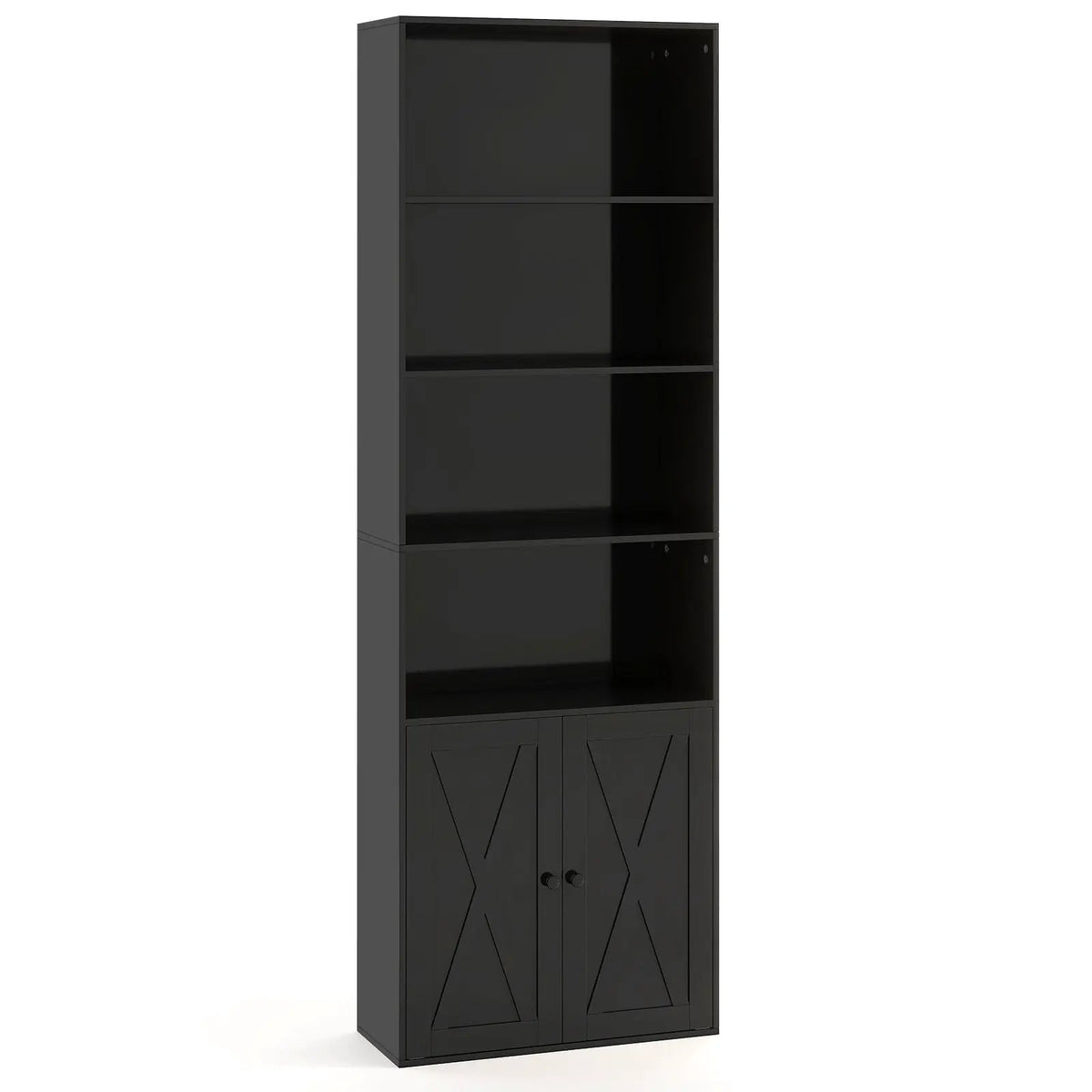 71 Inch Freestanding Bookshelf with 6 Shelves and 2-Door Cabinet by DirectDeals