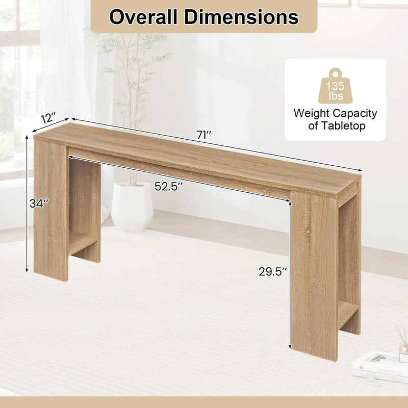 71 Inches Long Console Table with Storage for Hallway by DirectDeals