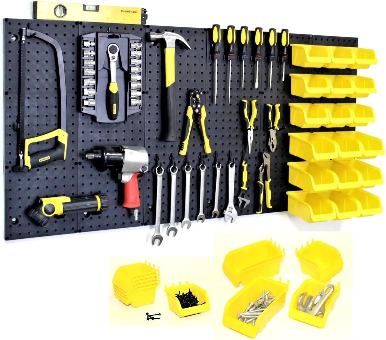 WallPeg 24" x 48" Pegboard Wall Organizer - Kit (PK-312-B) Peg Board Organizer Accessories for Garage pegboard Storage, Tool & Craft Organization with Pegboard. Hooks, and Peg Board Bins by GreenHaven Gardens