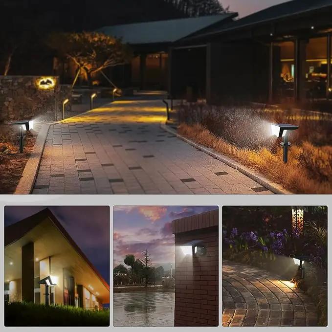 Solar Spot Lights Outdoor IP65 Waterproof, 53 LEDs Solar Powered Garden Yard Lights Outdoor 3 Modes Landscape Spotlight Wall Light with Auto On/Off for Driveway Porch 2 Pack (Cool White) by GreenHaven Gardens