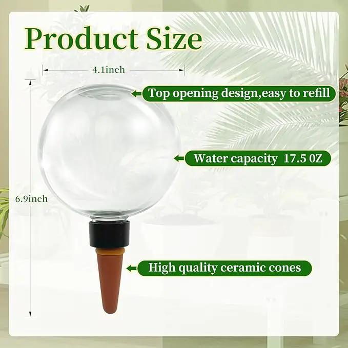 3 Pcs Self Watering Globes for Indoor & Outdoor Plants Automatic Watering Planter Insert 17.5 oz Watering Bulbs with Slow Release Control Water Dripper for Plants by GreenHaven Gardens