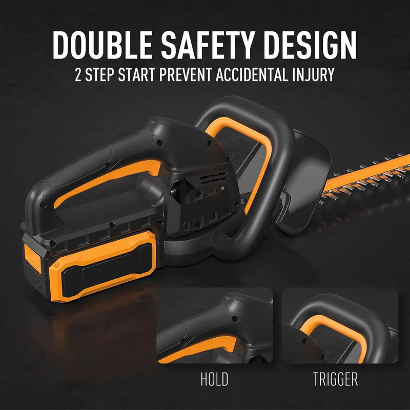 40V 21.6" Battery Hedge Trimmer, 0.7" Cutting Diameter Cordless Hedge Trimmer, Dual Action Blade Power Hedge Trimmers, Electric Hedge Trimmer with Battery & Charger Included by GreenHaven Gardens
