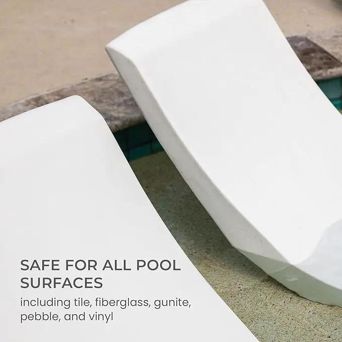 Classic White-Blue - in-Pool Chaise Set – Includes Two Chaises, Two Headrest Pillows, and One Poolside Table – for Ledges Up to 9” - Aqua Outdoors by GreenHaven Gardens
