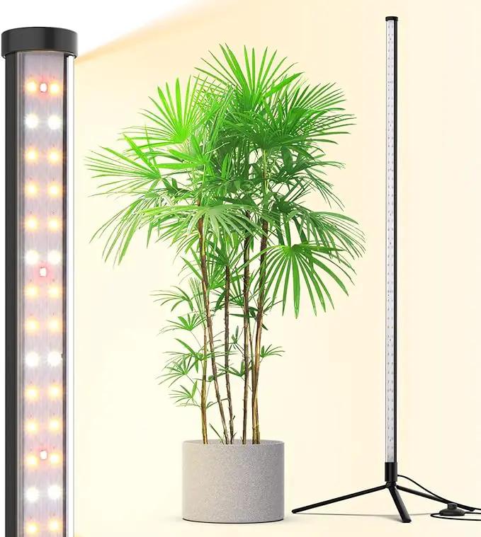 Barrina Grow Lights for Indoor Plants with Stand, 42W 169 LEDs Full Spectrum Wide Illumination Area, T10 Vertical Standing Plant Grow Light, 4FT Height with On/Off Switch and Tripod Floor Stand by GreenHaven Gardens