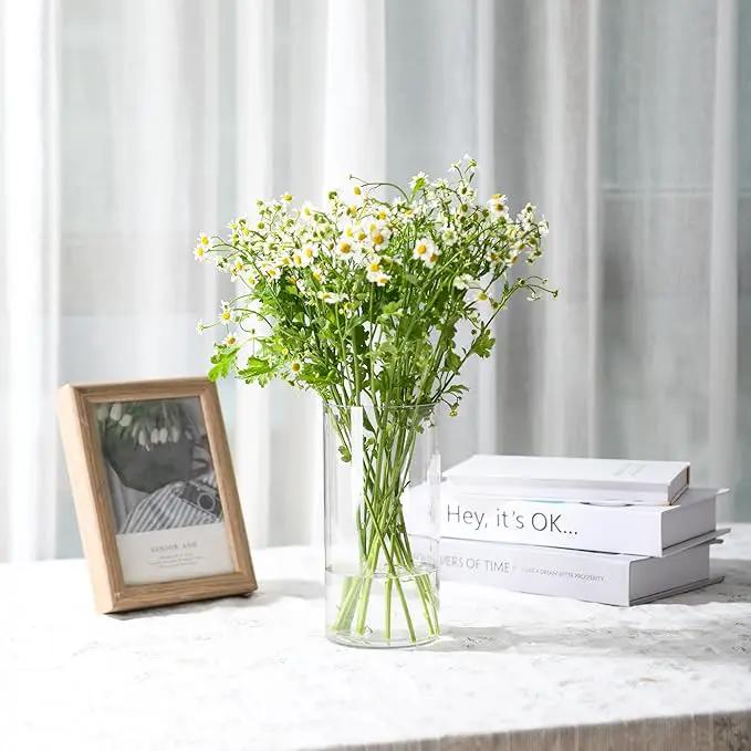 Clear Flower Vase, Non-breakable Vases, 6" W x 16" H, Acrylic Vase, Aesthetic Room Decor Cylindrical Modern Flower Vases for Table Centerpiece, Home Decor, Women Floral Arrangement Gift by GreenHaven Gardens