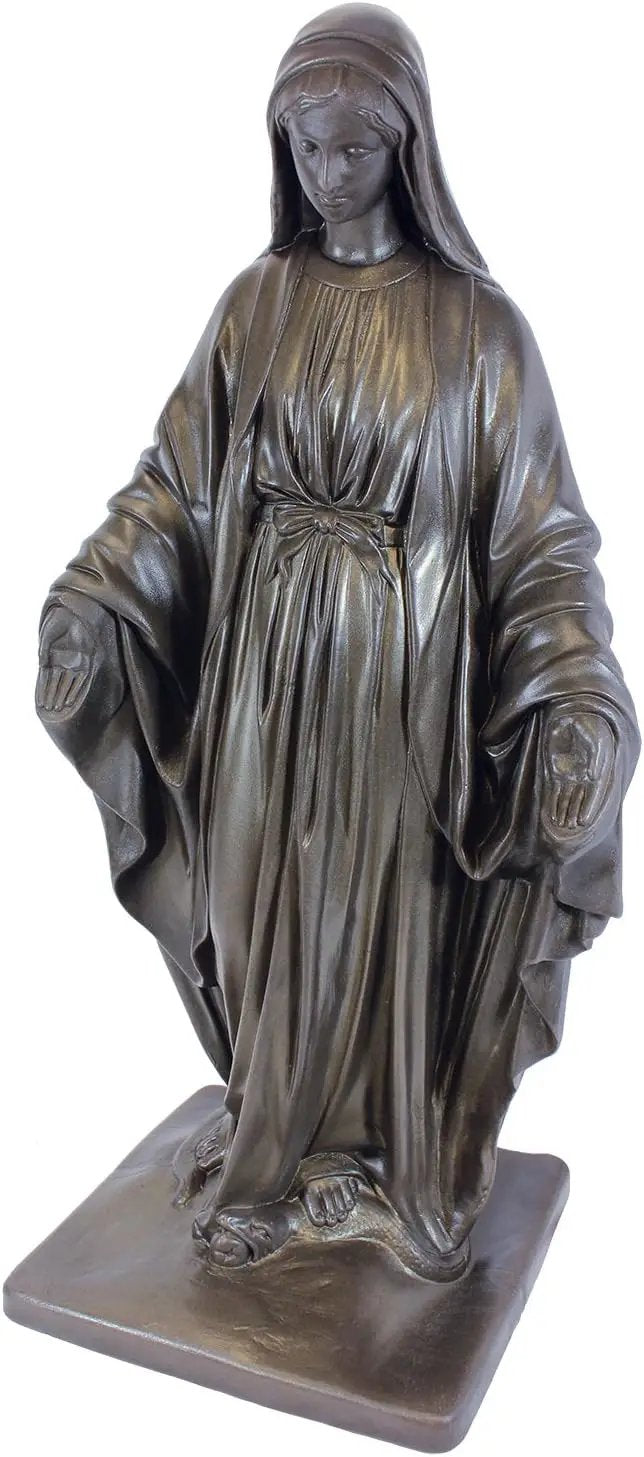 Emsco Group 92290 Virgin Mary Statue – Natural Appearance – Made of Resin – Lightweight – 34” Garden, BRONZE by GreenHaven Gardens
