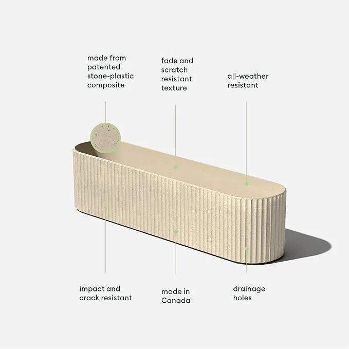 Veradek Demi Series Window Box Planter - Long Planter Box for Windowsill/Balcony | Durable Plastic-Stone Composite Material | Modern Décor for Flowers/Herbs by GreenHaven Gardens