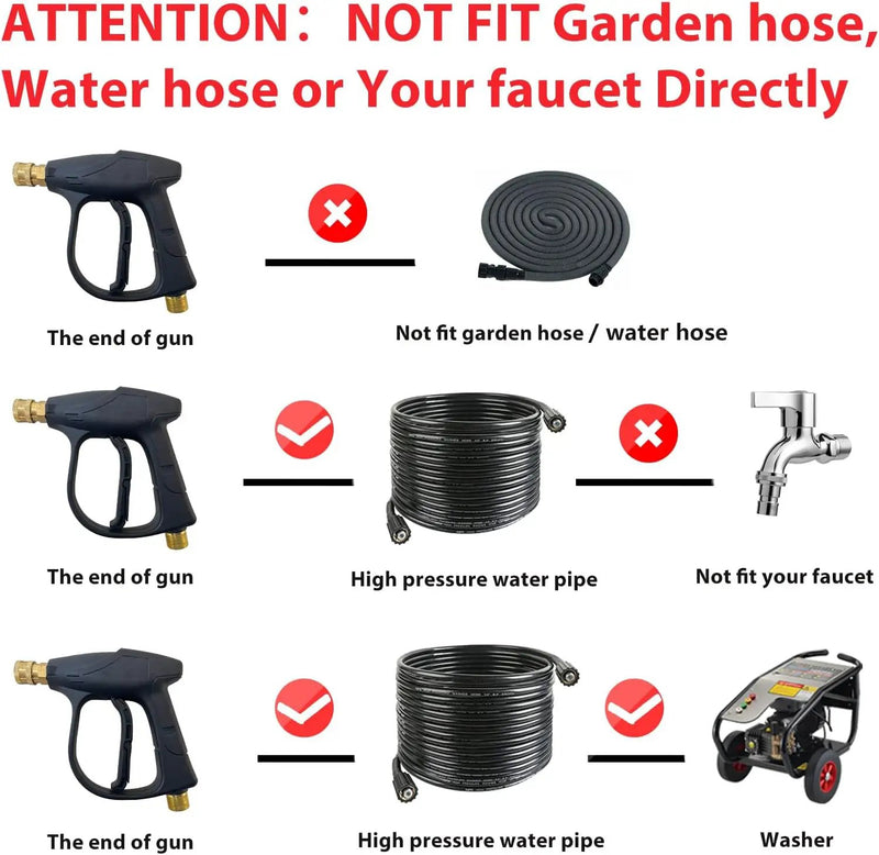 Sooprinse Short Pressure Washer Gun With Foam Cannon, High Pressure Snow Foam Lance, 1/4 Inch Quick Connector, Power Washer Blaster, Car Wash Mitt, 3000 PSI, 1 Liter by GreenHaven Gardens