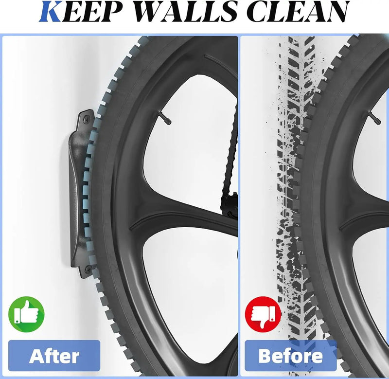 Goovilla Swivel Bike Wall Mount 1 Pack, Space Saving Bike Hangers for Garage with Screw and Easy Installation, Metal Vertical Bike Rack Wall Mount Holds up to 66.2lbs with No-scratch Protection, Black by GreenHaven Gardens